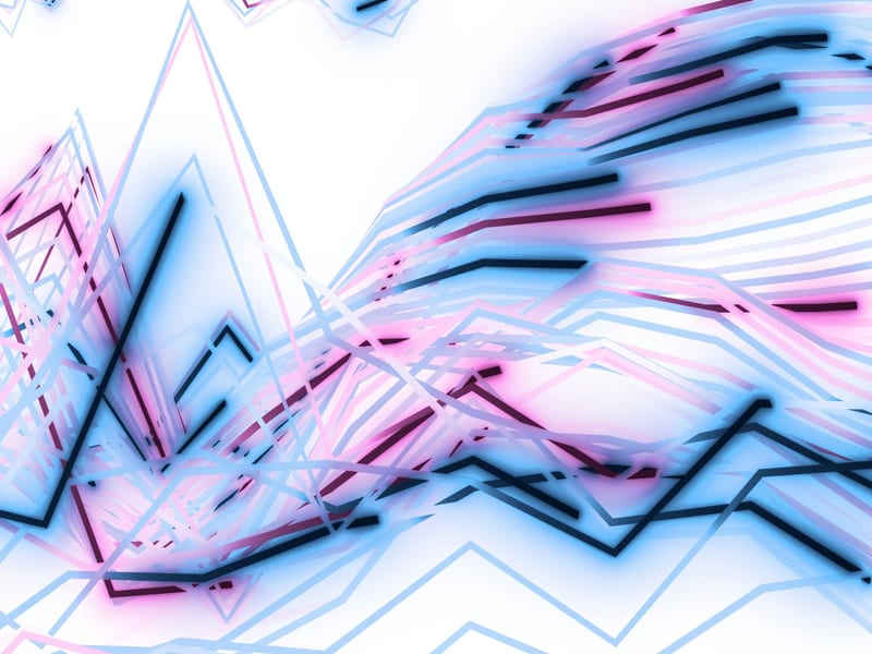 Graphique abstrait illustrant un flux de données analytique